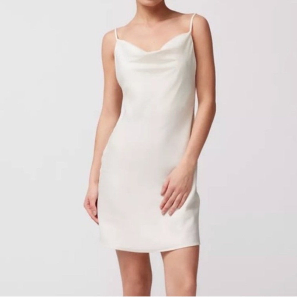 Urban Outfitters Mallory Cowl Neck Slip Dress white size medium